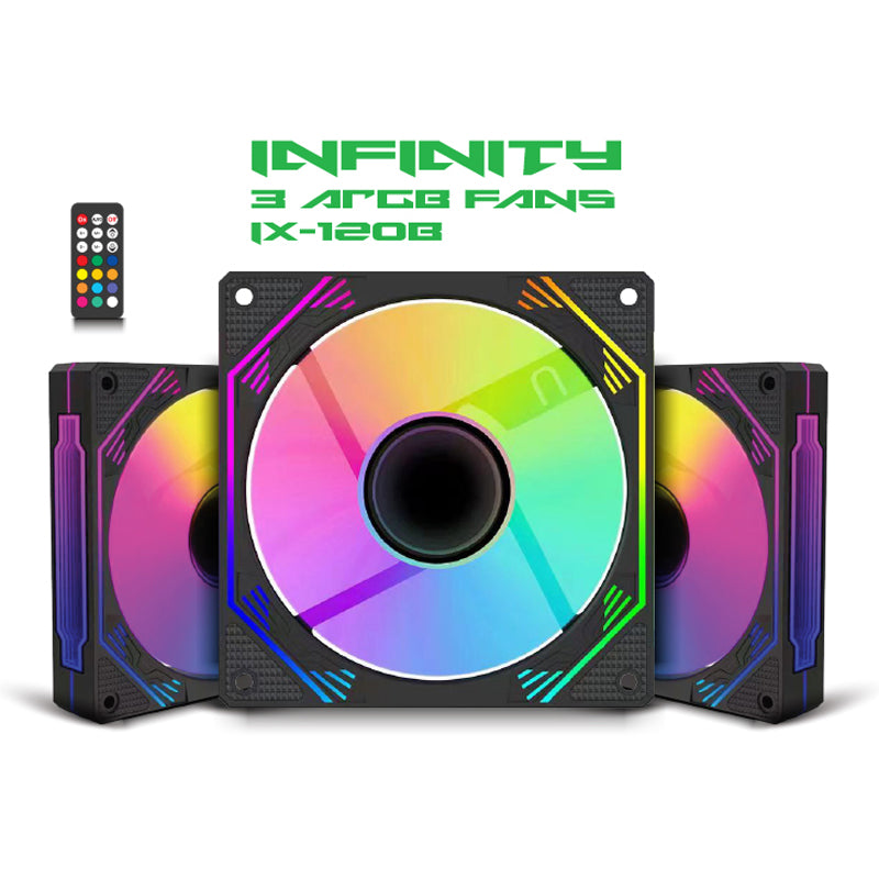 SHARX INFINITY 120mm, ARGB PWM Case Fans (Pack of 3) SHARX INFINITY 120mm, ARGB PWM Case Fans (Pack of 3)